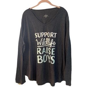 Dark Grey Long Sleeve Graphic Tee